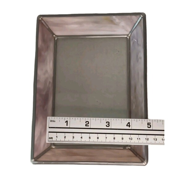Vintage Light Purple Slag Stained Glass Photo Frame 7.5" x 6.5" Fits 4" x 6" - Picture 14 of 14